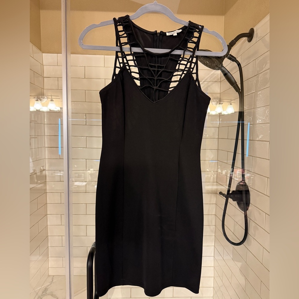 Sexy black webbed tight dress. Size M